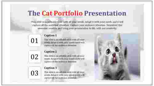 portfolio ppt template-The Cat portfolio presentation